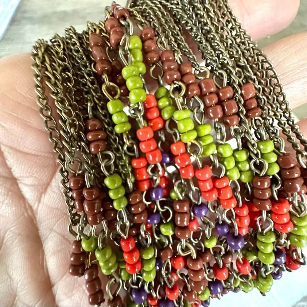 Chain beaded statement necklace - Picture 7 of 11